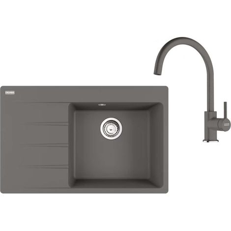 Franke Set - Set per cucina G271ŠK, lavello in fragranite CNG 611-78 TL/7 e miscelatore FC 6018.084, pietra grigia 114.0700.776