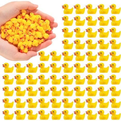 Lot de 100 Canards Figurines Résine 2x1,5cm Décoration Aquarium Jardin Bricolage Maison Poupée (1/5)