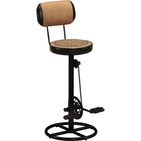 Maison Exclusive - Sgabelli da Bar 2 pz con Stampa Marrone e Nero Pelle di Capra