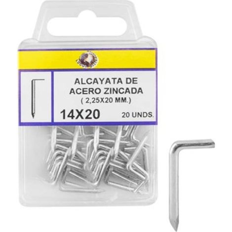 Alcayata de acero zincada blister - 14x30mm 20uds