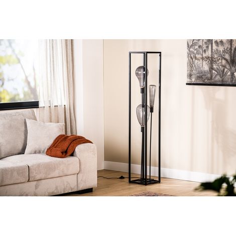 Lampada da terra 3 luci V340 nera in metallo, stile industriale (1/5)