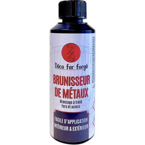 Deco Fer Forge – Brunisseur bronzacier pour métaux 0,25L – Antirouille intérieur/extérieur – Application au tampon abrasif ou chiffon (1/3)