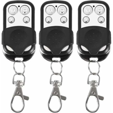 Lot de 3 télécommandes universelles pour Portail Automatique fréquence 433,92 MHz Code Fixe, 4 Boutons pour contrôler jusqu'à 4 Portes (1/5)