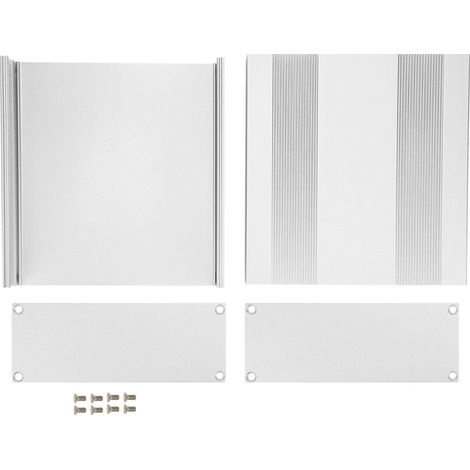 Elektronikgehäuse aus mattsilbernem Aluminium, 54 x 145 x 150 mm, geteilte Ausführung für DIY-Projekte (1/5)