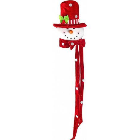 Festive Snowman Tree Topper  Large Size, Fabric, Snowman Scarf, for Living Room, Families (1/5)