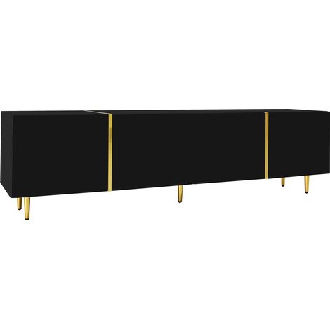 Set mobile TV e tavolino da salotto nero lucido HOMVRA (1/5)