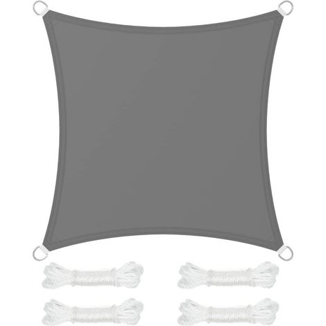 x 3 m shade sail, 665 mm water column, ripstop polyester, 93% UV protection, terrace, garden, balcony, square, 2 greys (1/5)