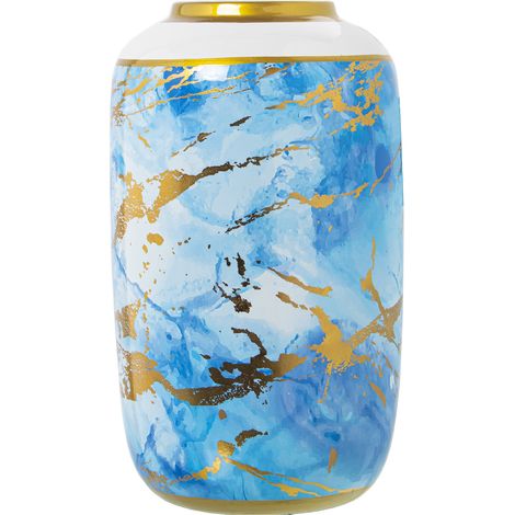 Vase Céramique Blanc/Bleu/Or °18X30 Cm (1/2)