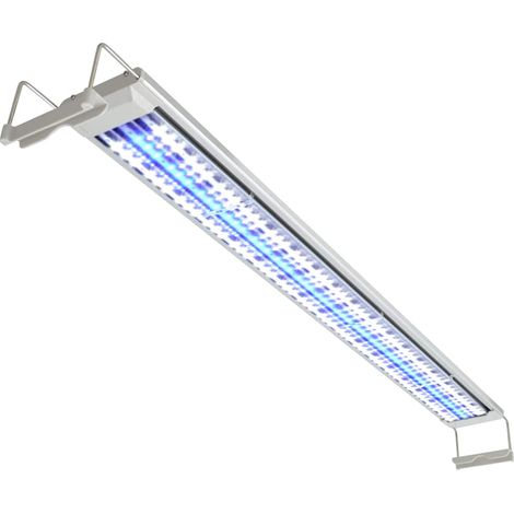 Rampe LED pour aquarium 120-130 cm – Éclairage LED 32W avec 189 LEDs blanc et bleu, boîtier en aluminium, IP67 étanche, support réglable
