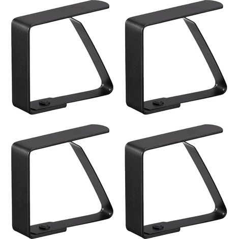 Juego de 4 pinzas grandes negras para mantel Catelves - 7 cm - Acero inoxidable - Para mesas gruesas, mesas de jardín, picnics, bodas, mesas de comedor familiares (8 x 7 cm) (1/5)
