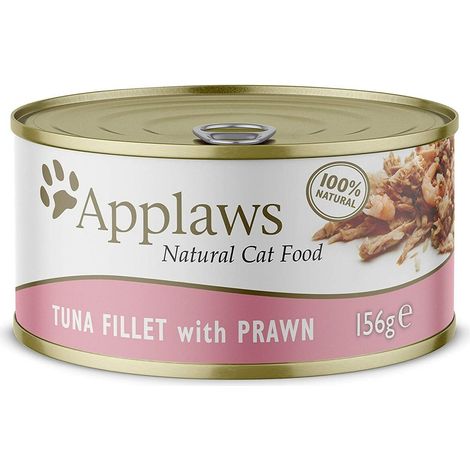 Applaws Premium Cibo umido per gatti adulti Tonno e gamberetti in brodo 156 g