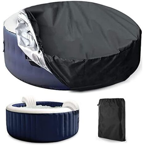 Couverture de piscine, couverture de jacuzzi, couverture solaire ronde, couverture ronde extérieure pour jacuzzi, imperméable, anti-poussière, protection UV (Dimensions : 210 x 30 cm) (1/5)