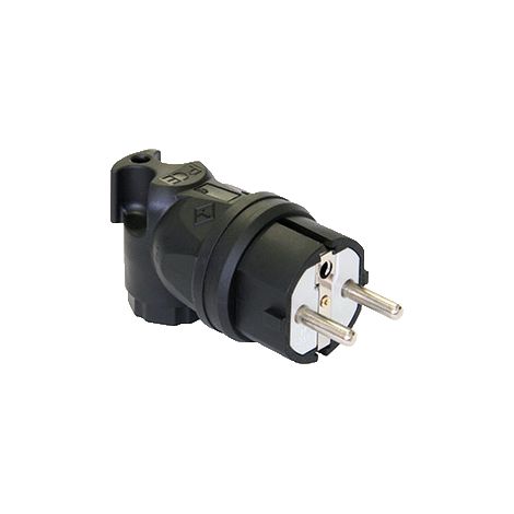 Fiche caoutchouc coudé IP44 2P+ T 16A (PCE) EC6902F EC6902F