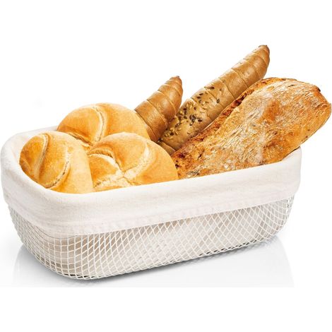 Tescoma 900829 Cestino portapane in metallo smaltato e interno in cotone 18,5 x 28,5 cm, linea Online (1/3)