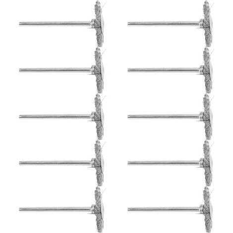 Ortviai Brosse rotative en acier inoxydable pour perceuse – Lot de 10 pièces, tige T de 2,35 mm, pour polissage et décapage (1/5)