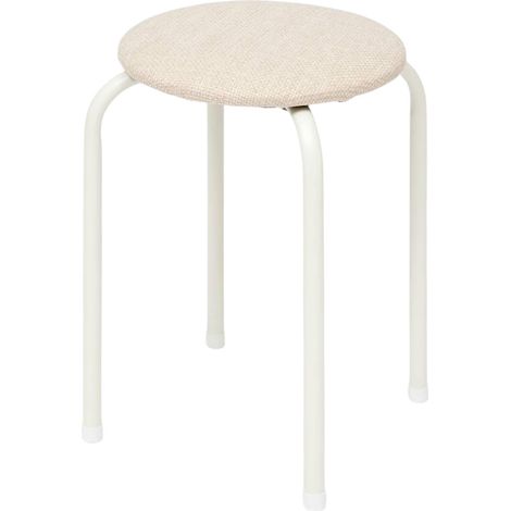 Tabouret Empilable en Métal "Chiné" 46cm Beige