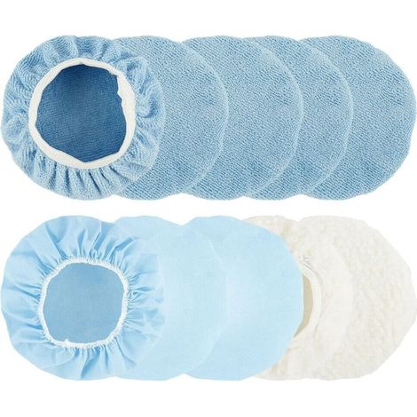 Tampon De Polissage - Microfibre - Pour Polisseuse 9 À 10 Pouces - Usage Automobile Intérieur Et Extérieur - Lot De 10 Pièces (1/5)