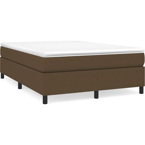 Lit double,Lit adulte,Cadre de lit sans matelas marron foncé 140x190 cm tissu CFW7572585 (1/5)