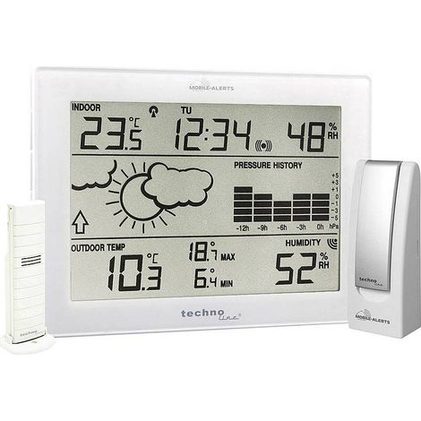 [GEBRAUCHT] Techno Line Ma 10006 Mobile Funk Wetterstation Wetter Funk Digital Uhr Grün Grau B-Ware