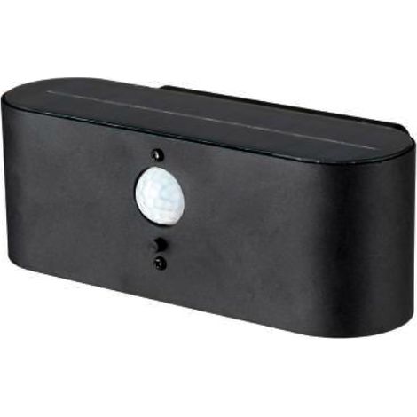 Aplique LED V-TAC de 2,5 W con panel solar y sensor PIR, color negro, blanco cálido, IP54
