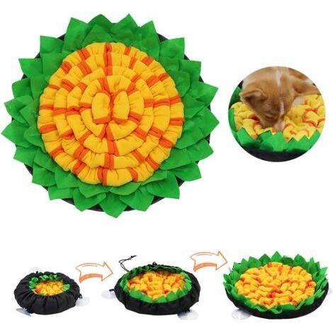 Tapis Renifleur Chien, Tapis de Fouille Chien, Tapis Snuffle, Snuffle Mat, Tapis Reniflage, Dog Puzzle Toys, Tapis d'alimentation pour Animaux de Compagnie pour Chiens et Chats, Jaune (1/5)