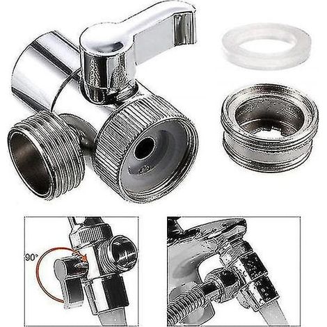 HOXILEELEO - Adattatore per valvola di separatore, lavello, la valvola di bypass, il collegamento rubinetto dell'acqua per servizi igienici, bidet, doccia, accessori da cucina (1/5)