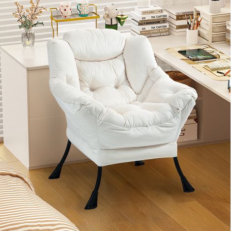 Sillón relax con soporte cervical metal blanco OKMYHOME (1/4)