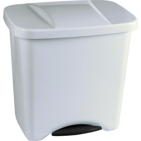 Cubo ecológico Denox con pedal - 50 l - Blanco (1/5)