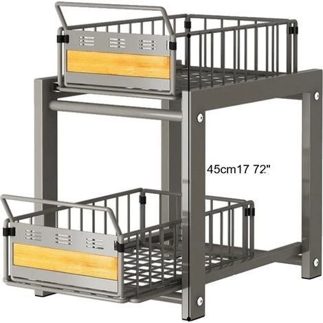 Organizador bajo el fregadero, diseño de 2 niveles, funcionalidad de cajón, Rack-A (1/2)