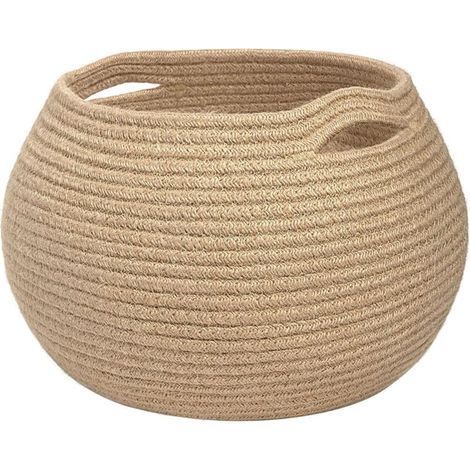 Panier de rangement en osier pour salon, petit panier rond tressé pour jouets, serviettes, chambre, décoration coin enfant, panier plante d'intérieur, jute,