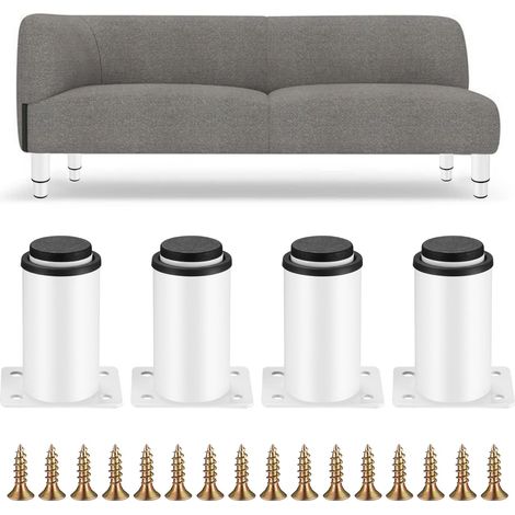 4 Pièces Pieds de Meubles Réglables, Pieds de Table en Métal Blanc, Pieds Réglables en Hauteur 0-40 mm, Pieds de pour Meuble Cuisine, Armoires, Lit, Table Pieds (1/5)