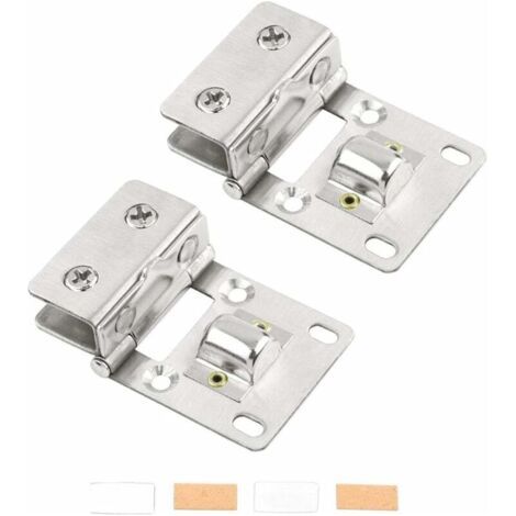 Deux jeux Charnière pour Porte en Verre Charnière De Serrage De Porte En Verre Haute Qualité Acier Inoxydable pour salle de bain, douche, placard, Cuisine, Vitrine, Douche Sans Percer - Gris (1/5)