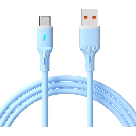 USB-Typ-C-/USB-A-Kabel, 1 m, AK-USB-63, Silikon, blau