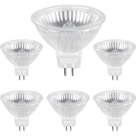 Lot de 6 ampoules halogènes GU5.3 50 W 12 V, 680 lm, blanc chaud 2700K, dimmables, spot MR16 (1/5)