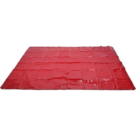 Rideau de soudage ignifugé rouge, 1,74 m x 2,34 m, 6 niveaux de protection, à suspendre, pour atelier et usage industriel. (1/5)