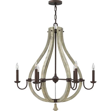 Elstead Middlefield - Lustre à 6 ampoules au fini fer rouillé, E14 (1/5)