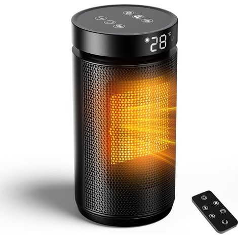 Electric Space Heater with 3 Heating Modes, Portable Fan Heater with Adjustable Temperature, Auto Off, Tip-Off and Overheat Protection, 1-24 Hour Timer, Rotatable Angle (1/5)