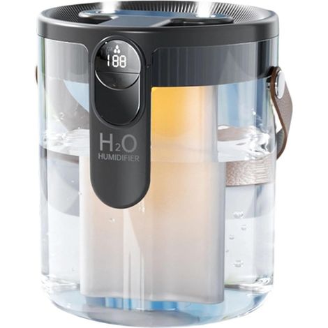 Humidificador - Doble boquilla Alimentación USB - Luz nocturna integrada Apto para oficinas y uso en interiores (gris, 1 unidad) (1/2)