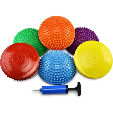 Lot de 6 disques d'équilibre en polyester multicolores, plateau d'équilibre pour fitness, rééducation et yoga (1/5)