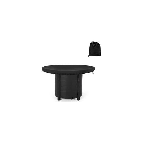 Housse de protection pour plaque de feu - Imperméable - Anti-UV 420D - Ronde - Résistante à l'eau - Pour plaque de cuisson et plaque de barbecue - Noir (Diamètre 100 cm) (1/5)