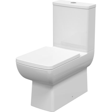 Nuie Cleo Rimless Square Flush to Wall Close Coupled Toilet - Excluding Seat