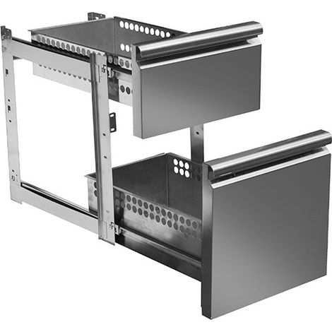Kit de tiroirs avec soft self closing 1x 1/3 - 1x 2/ pour tables réfrigérées 700 mm - série VIRTUS - VIRTUS (1/2)