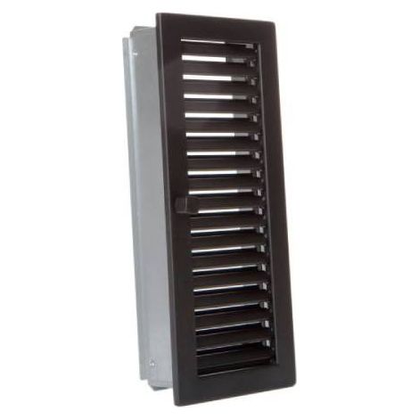 Grille d'air chaud en acier galvanisé Noir - 15 x 35 cm
