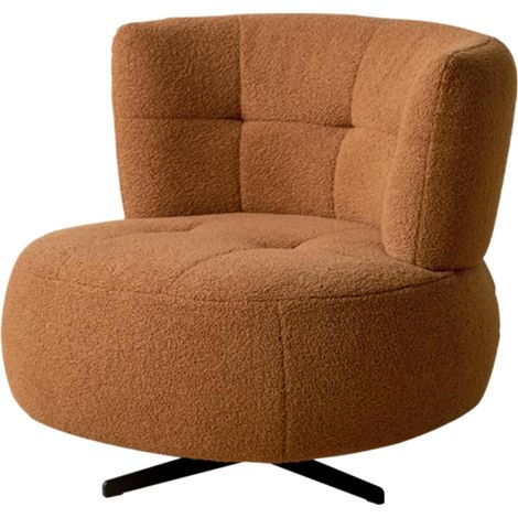 YESWOOD Fauteuil Pivotant Caramel Design Moderne du Milieu du Siècle Pour Salon Chambre 77 x 82 x 75 cm (1/5)