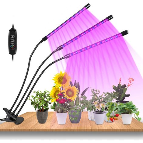 Randaco Pflanzenlampe, Vollspektrum-Gartenbaulampe, LED-Wachstumslampe, 10 dimmbare Stufen und 3 Timer-Modi (3/9/12h) für den Pflanzenanbau im Innenbereich 30W