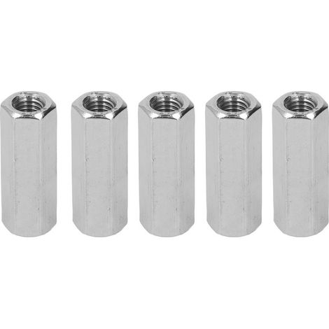 Écrou d'accouplement hexagonal en acier inoxydable 304, connecteur M10 à assemblage facile pour goujons de boulons, 5 pièces (1/5)