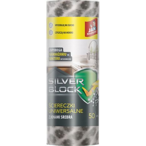 Toallitas húmedas Sarantis JAN essential Silver Block en rollo, 50 unidades.