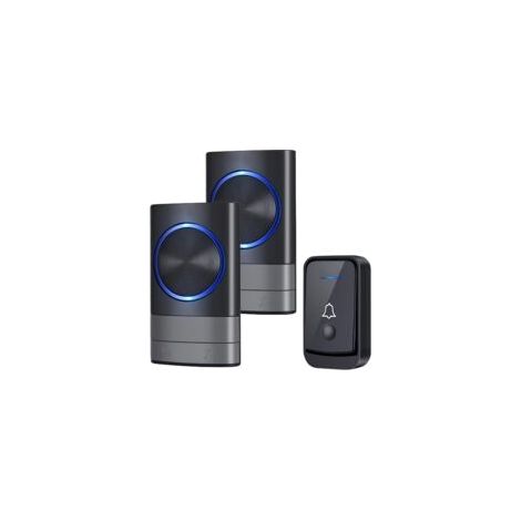 Carillon et sonnette sans fil IP44 – 45 mélodies – Volume réglable 5 niveaux – Portée 400 mètres – Installation facile avec récepteurs enfichables (1/5)