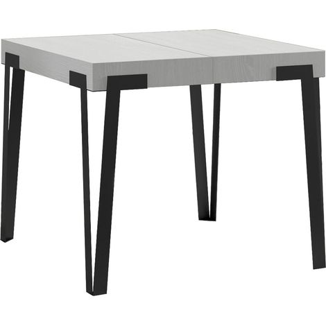 Tavolo allungabile 90x90/246 cm Rio Bianco Frassino telaio Antracite (1/4)