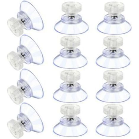 12 Ventouses PVC Transparentes 25mm avec Vis M4 - Fixations Adhésives pour Verre, Mirages et Carrelage (1/4)